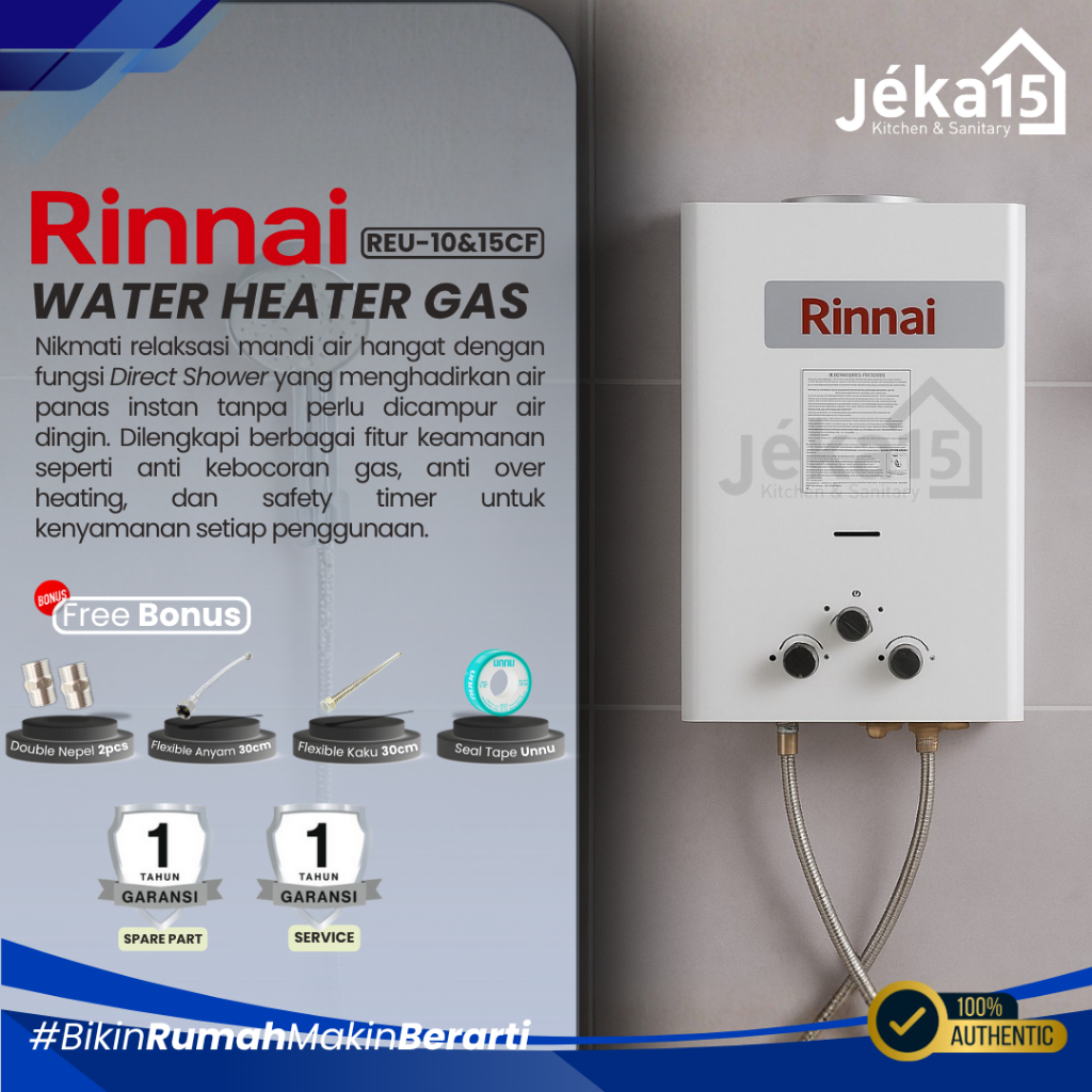 Rinnai REU-10CF Pemanas Air Gas Instan 10 Liter|Menit