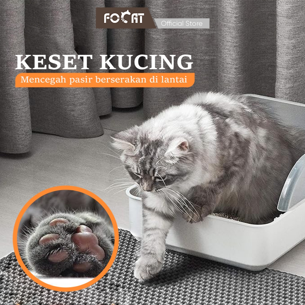 FOCAT Keset Pasir Kucing M51 Litter Mat Double Layer EVA Keset Pasir Hewan Peliharaan