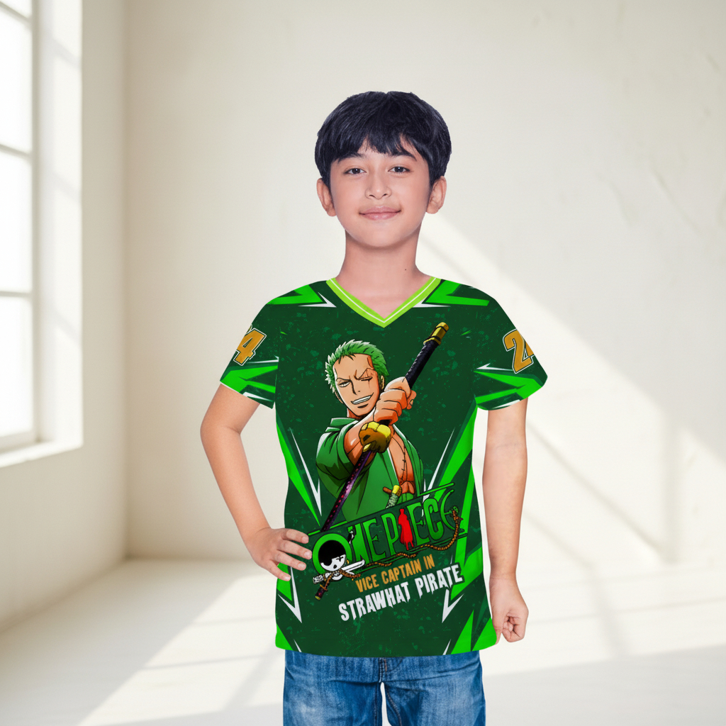 BAJU JERSEY ANAK LAKI LAKI DAN PEREMPUAN STRAW HAT PIRATES ANIME ONE PIECE / BAJU OLAHRAGA UNISEX KE