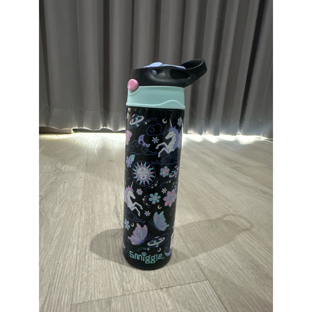 Botol minum smiggle original stainless termos unicorn black BARU
