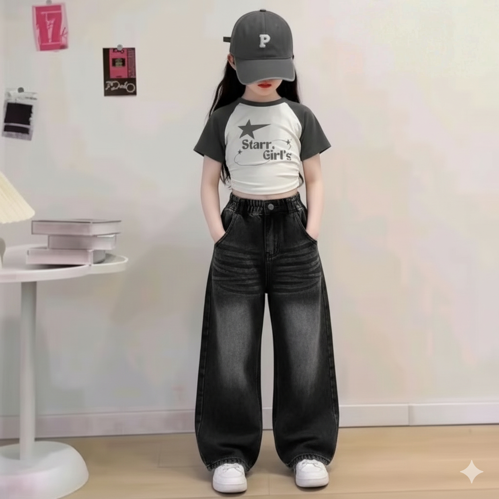 Celana Jeans Anak Gombrong Retro Unisex Terbaru