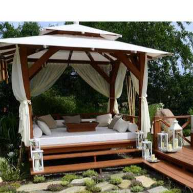 GAZEBO TAMAN KAYU MAHONI | GAZEBO KAYU MINIMALIS 4x4 METER | GAZEBO PARGOLA TAMAN
