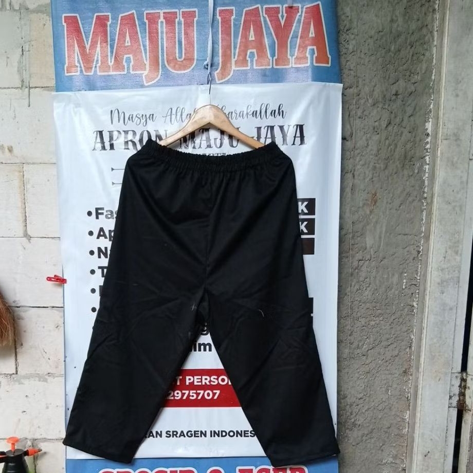 Celana Panjang Hitam Jumbo Harian Sirwal Pria Wanita Katun American Drill Grosir