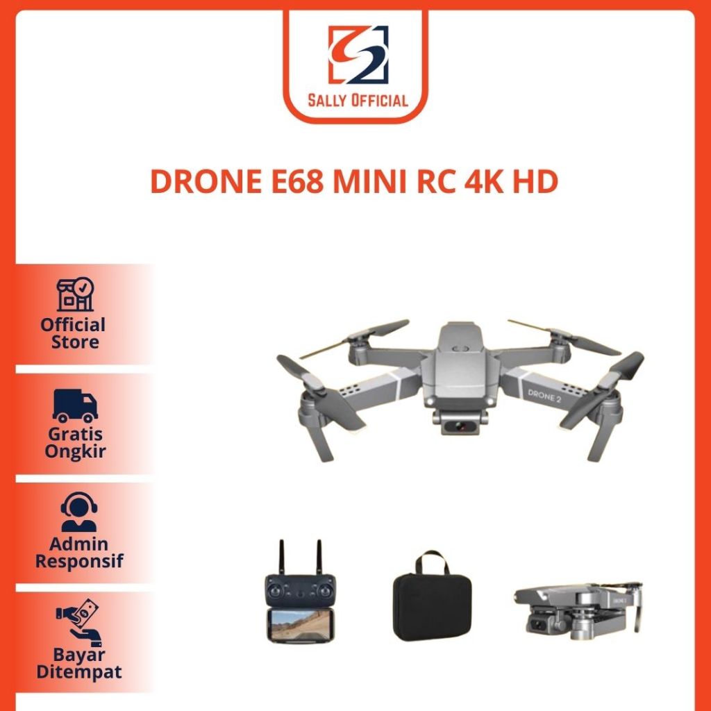 Drone E68 Mini RC 4K HD Camera WIFI FPV APP Controle Quadcopter Selfie