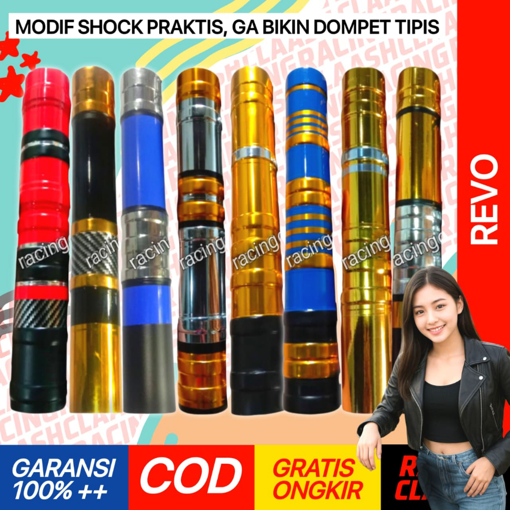 Racing Claash Cover Shock Sok Shok Depan Revo Fit Absolute Lama Fi Absolut X 110 Injeksi New Old