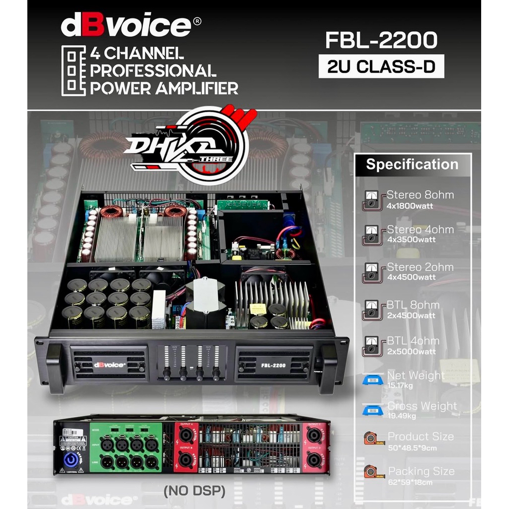 POWER BALAP DBVOICE FBL 2200 CLASS D / Power Amplifier Dbvoice FBL 2200 CLASS D 4 channel / Power db