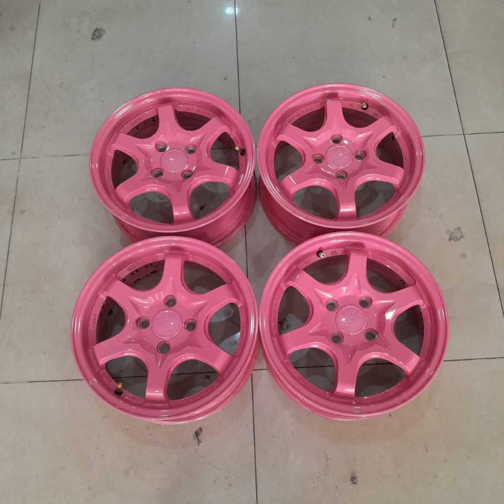 velg mobil seken racing hsr sty ring 14 lebar 5,5 baut 4x100 buat sigra brio datsun wuling air-ev