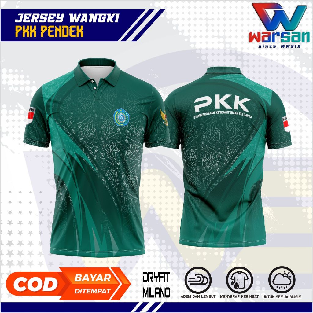 JERSEY WANGKI PKK FULLPRINTING / KAOS KERAH PKK DRYFIT / JERSEY WANGKI PKK LENGAN PENDEK