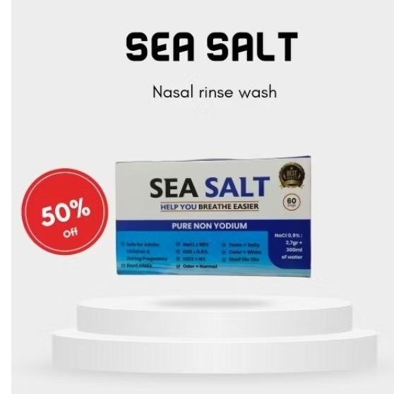 NACL Garam Cuci Hidung 100 Pakai Nasal Rinse Obat Sinusitis