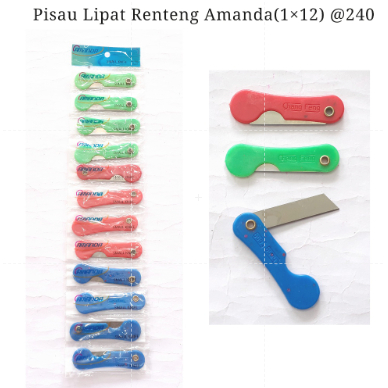 Pisau Lipat Kecil Amanda 12 Pcs Renteng