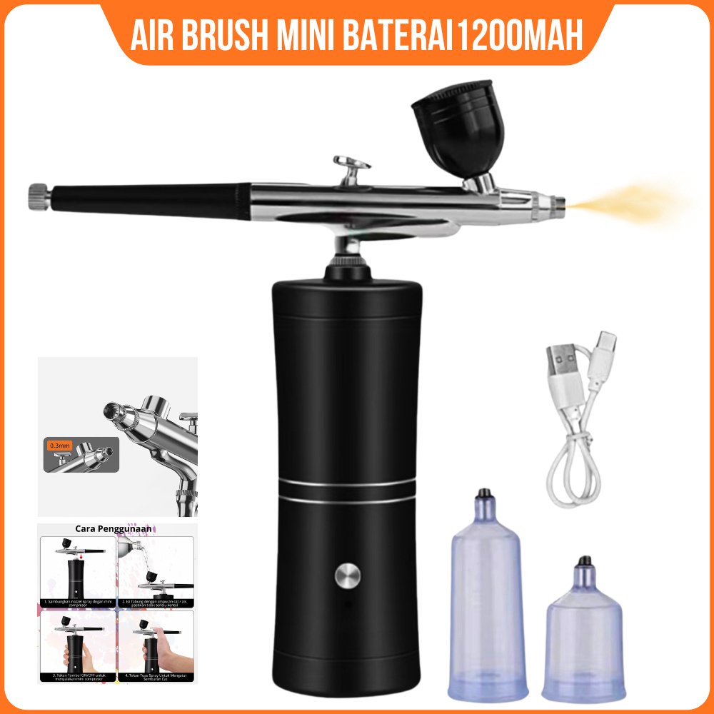 Semprotan Cat Mini Airbrush MIni Portable Cat Air Baterai 1200Mah