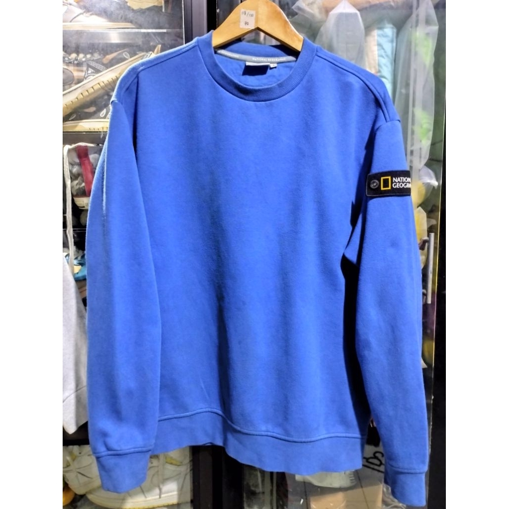 CREWNECK NATIONAL GEOGRAPHIC PATCH BLUE