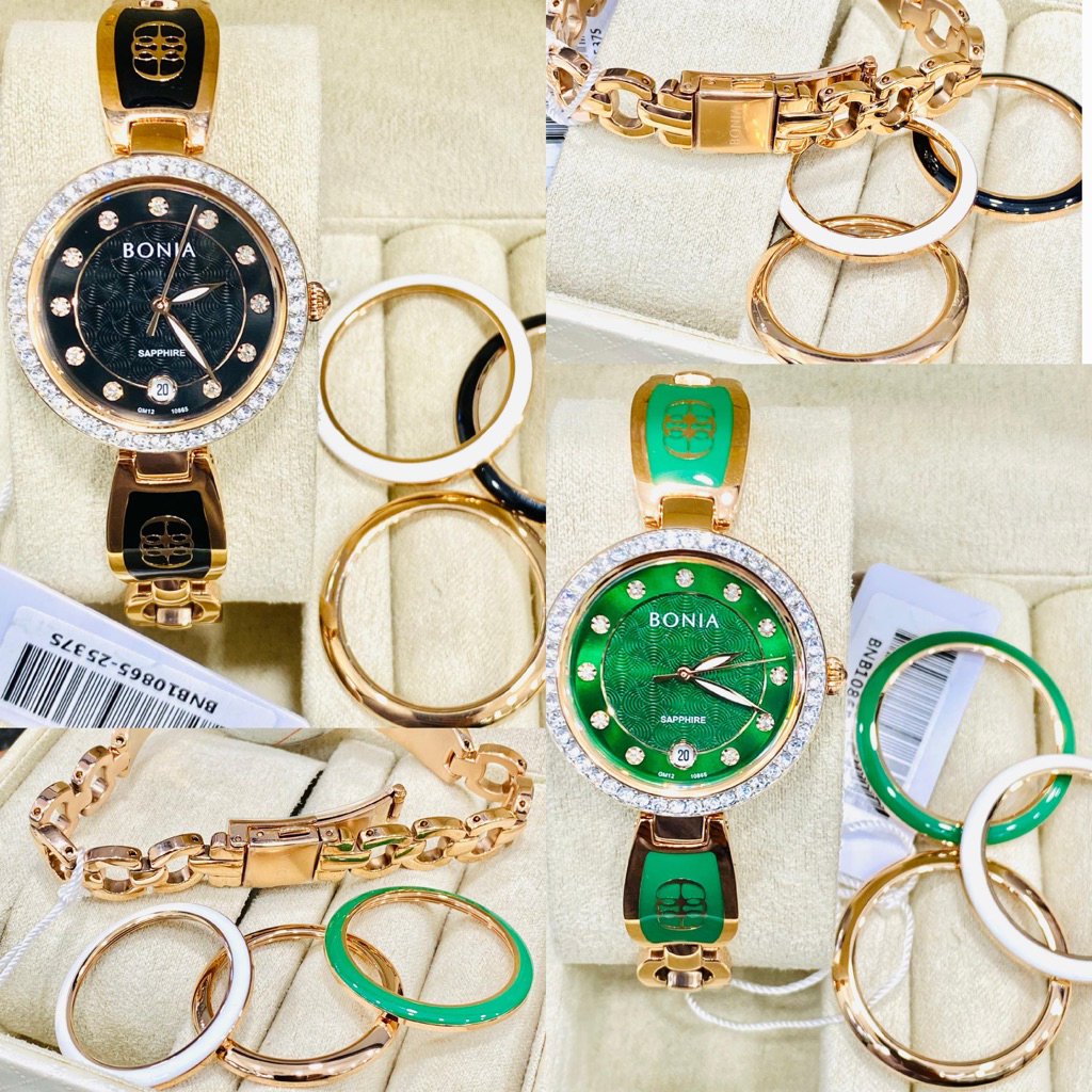 JAM TANGAN WANITA BONIA BNB10865 SAPPHIRE CERAMIC STAINLESS STEEL ORIGINAL