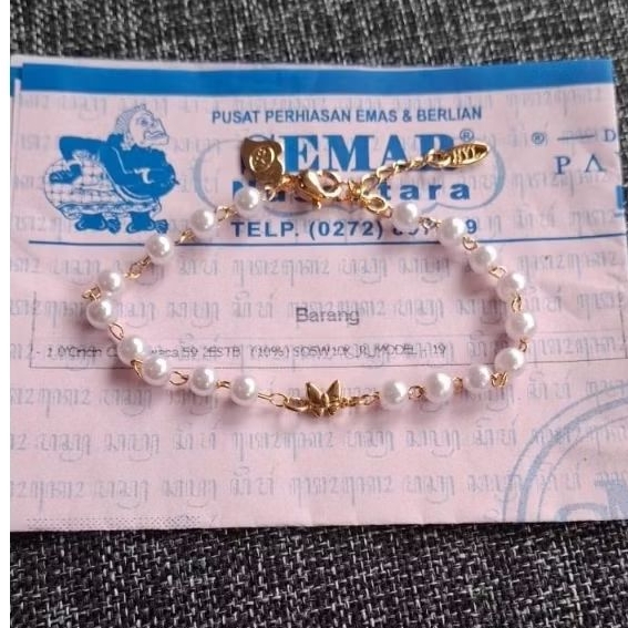 Gelang Rantai Mutiara Variasi Kupu 0,2gram Semar Nusantara