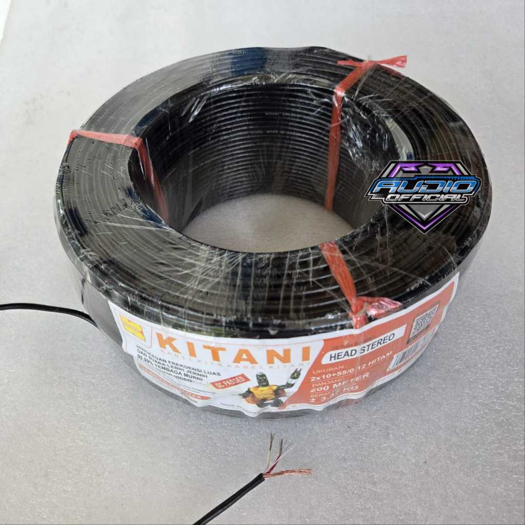 Kabel SKERM KITANI  Hitam Stereo Tembaga bagus