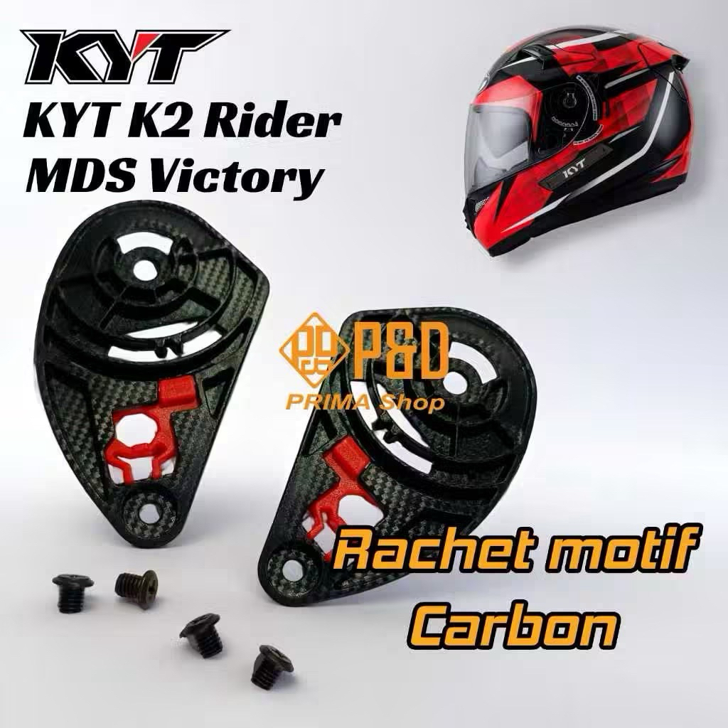 Rachet Kaca helm KYT K2 Rider, Motif Carbon, Rachet Kaca MDS Victory Satu Set All Varian