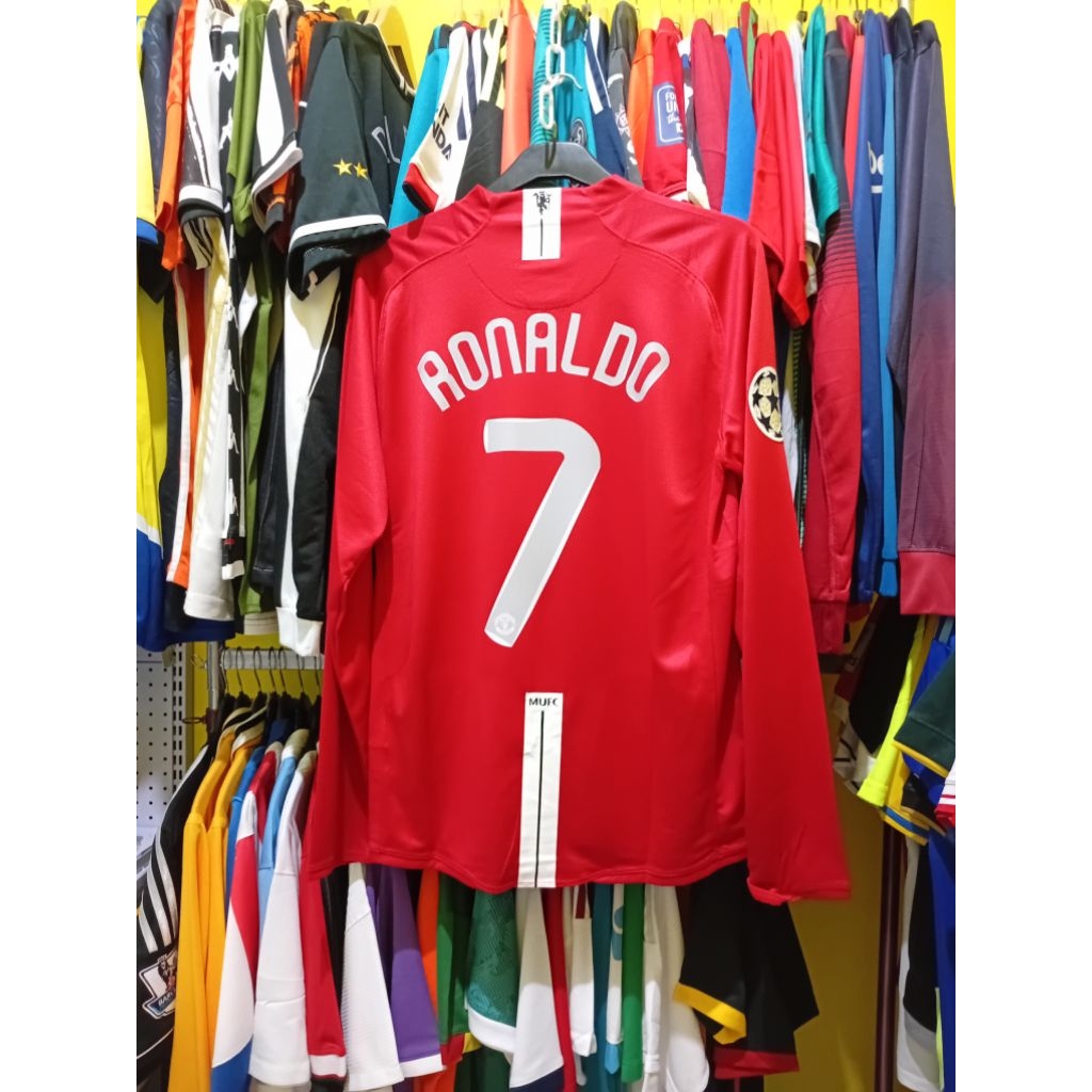JERSEY BOLA RETRO LS GO MU 2007 2008 HOME RONALDO 7