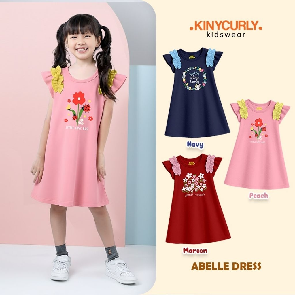 Dress Anak Perempuan Abelle / Dress Ruffle Anak Perempuan 1-12 Tahun
