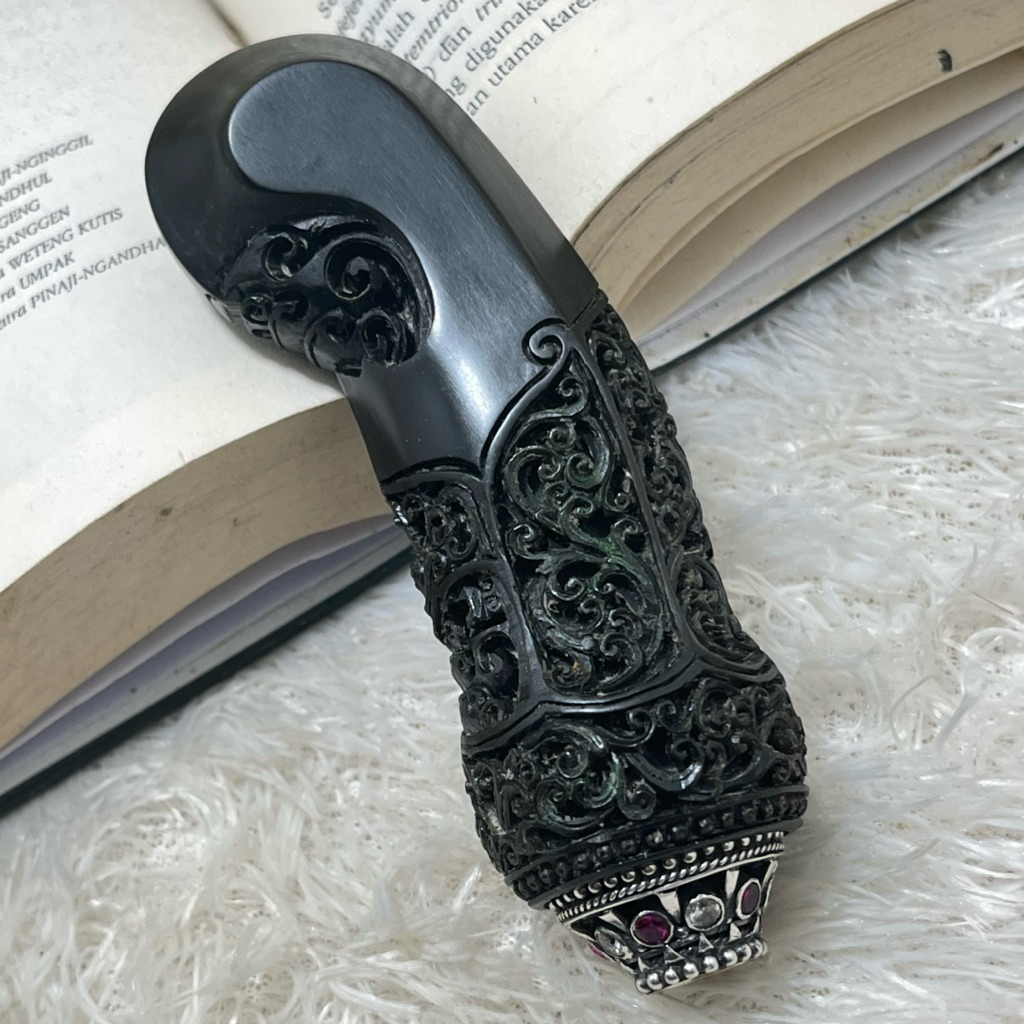 set Deder Keris Jogja Exclucive Tanduk Ukir