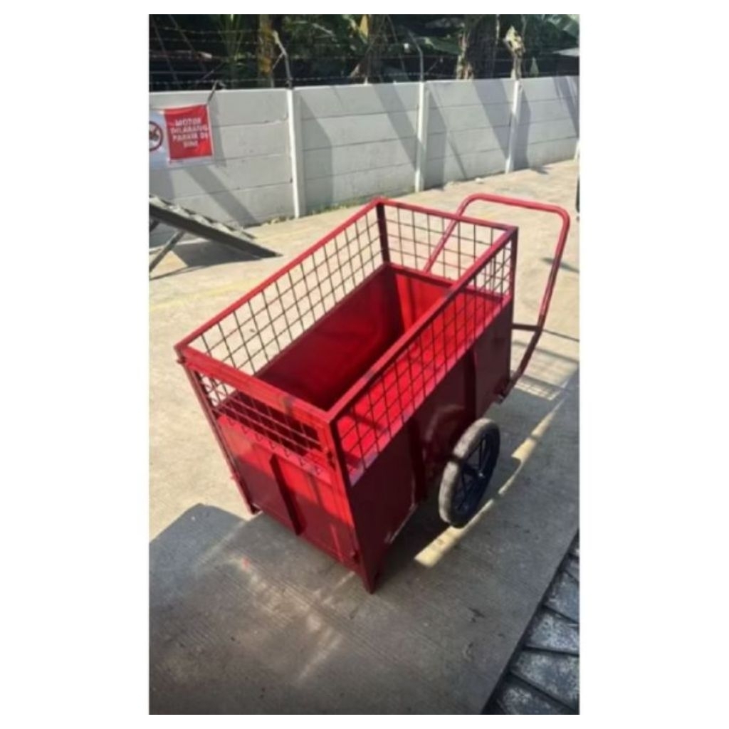 TERLARIS Gerobak Sampah Jumbo Dorong (140x80x100) Kualitas Bagus