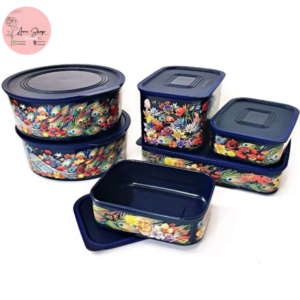 Tupperware Fortune Bird Baseline Canister - Tempat Penyimpanan Makanan Bermotif Cendrawasih