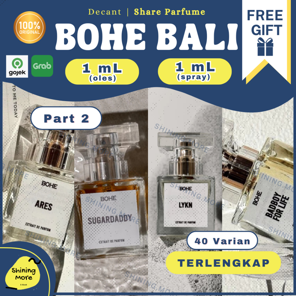 [FREE GIFT] Part 2 | ZIOR BALI / BOHE BALI PARFUME FRAGANCE [ share in jar / decant ]  Berly - Dose 