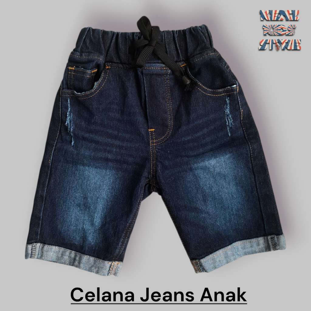 Celana Pendek Jeans Ripped Anak Laki Laki Kekinian / Celana Pendek Denim Anak Cowok Usia 4-15 Tahun