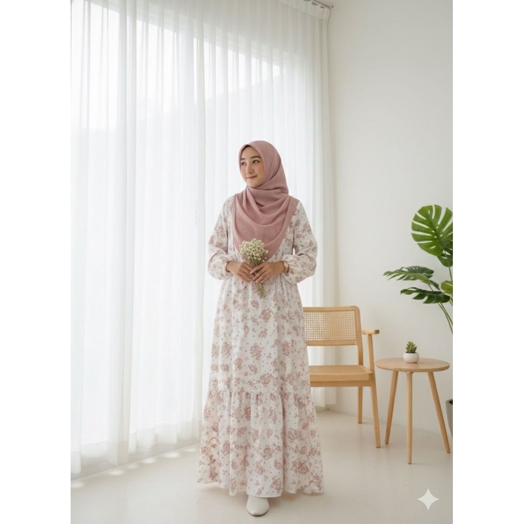 SHAFI - Shofia Dress | gamis motif | Gamis Jumbo | Gamis Panjang 140