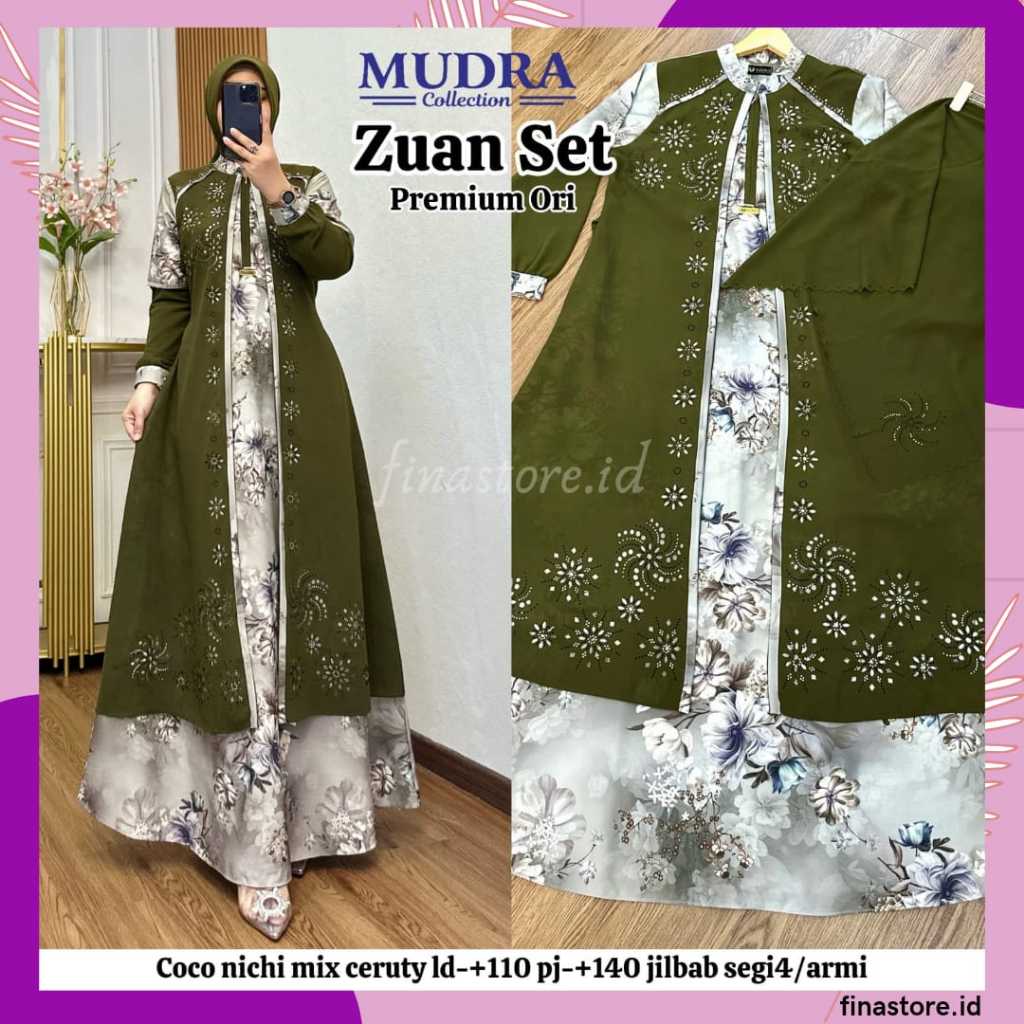 Gamis Mudra Collection / Gamis Terbaru / Gamis Wanita / Gamis Premium / Gamis Pesta / One Set / Sete