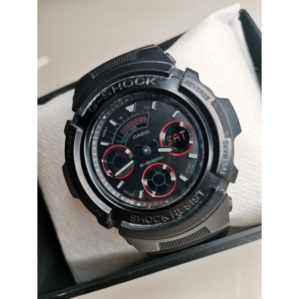 Casio G-Shock AW-591ML Black Digital Analog Dial Black Resin Strap
