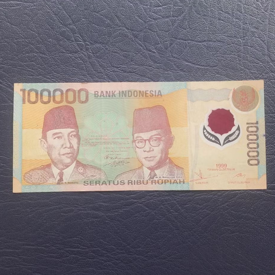Polymer Rp. 100.000 Seri Soekarno Hatta Tahun 1999