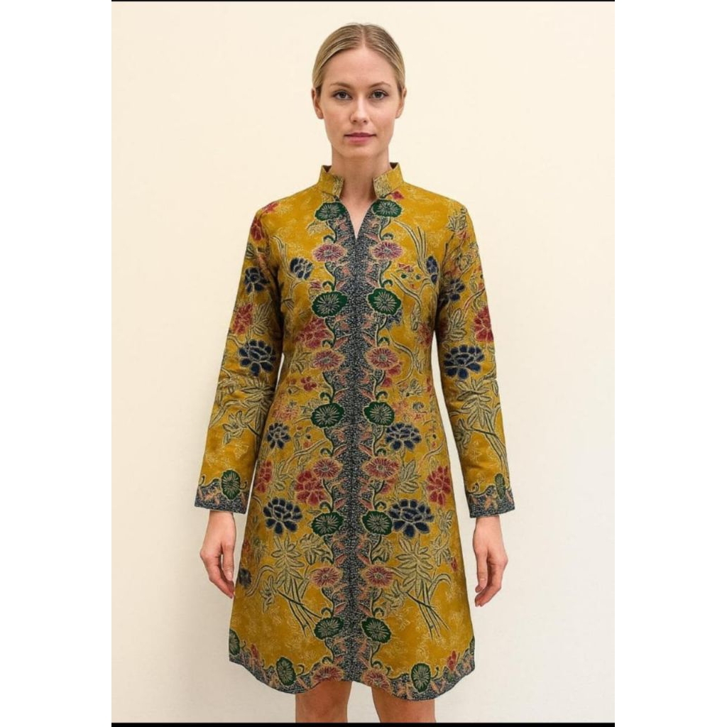 Tunik batik wanita premium motif belvya lapisan puring tricot