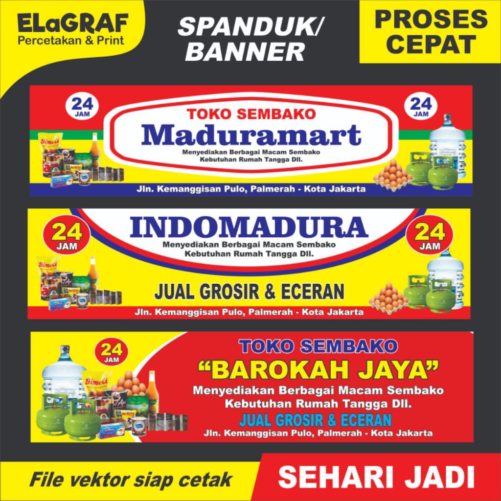 elagraf Banner Salon/Spanduk Eyelash/Manicure/Banner Olshop
