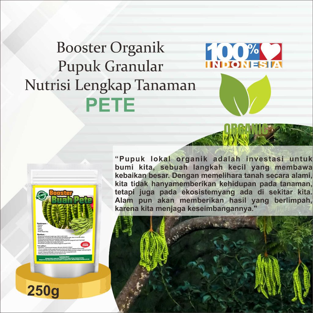 Pupuk Pelebat Petai Pete Organik Agar Cepat Berbuah Lebat, Pupuk Booter Perangsang Petai Pete