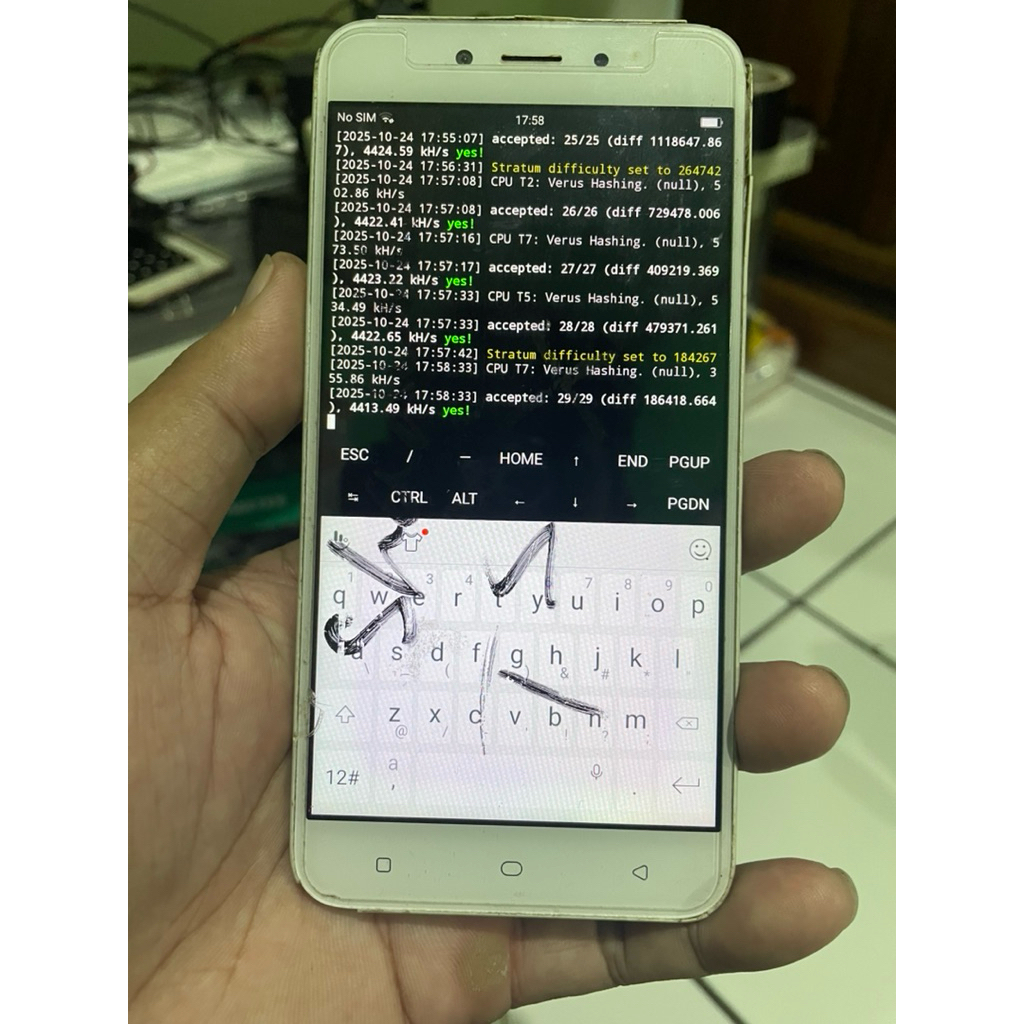 mining verus oppo A71 (2018) snapdragon