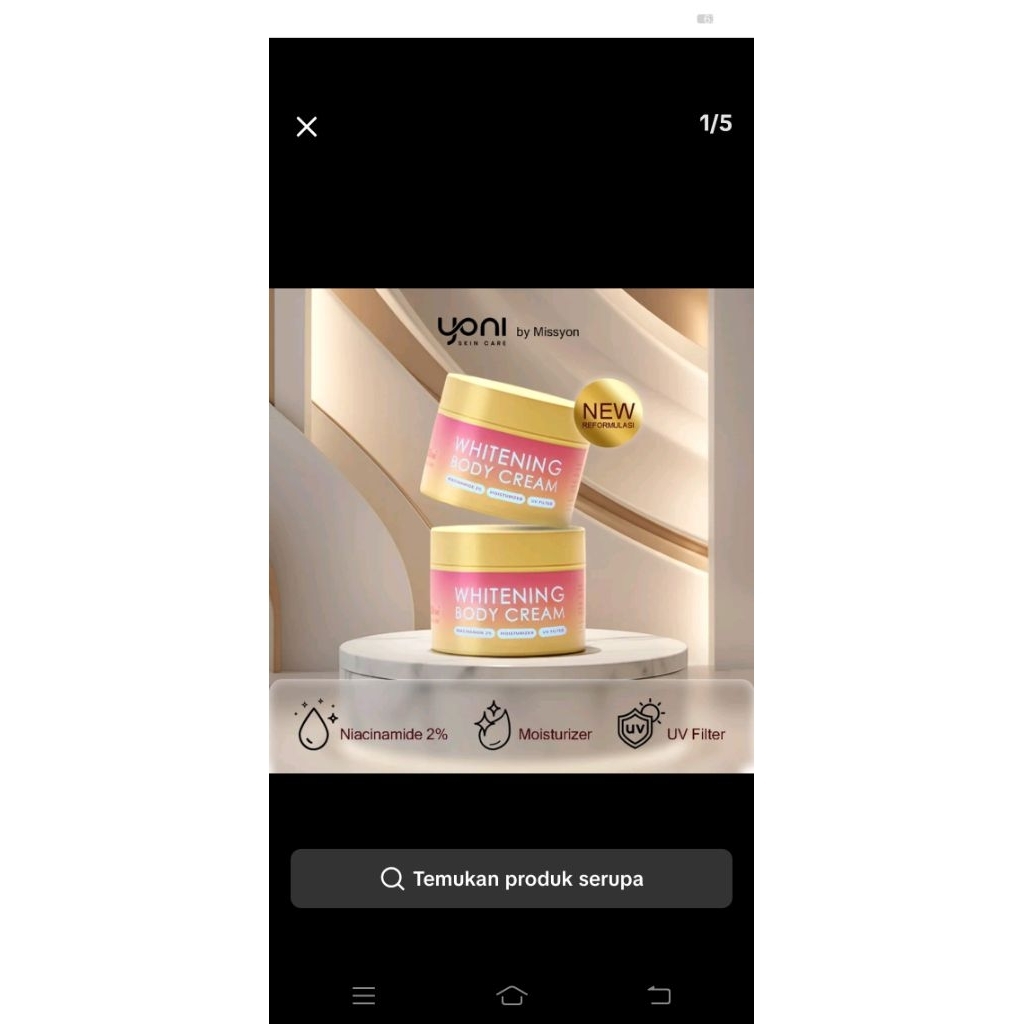 Body cream whitening Yoni Skincare