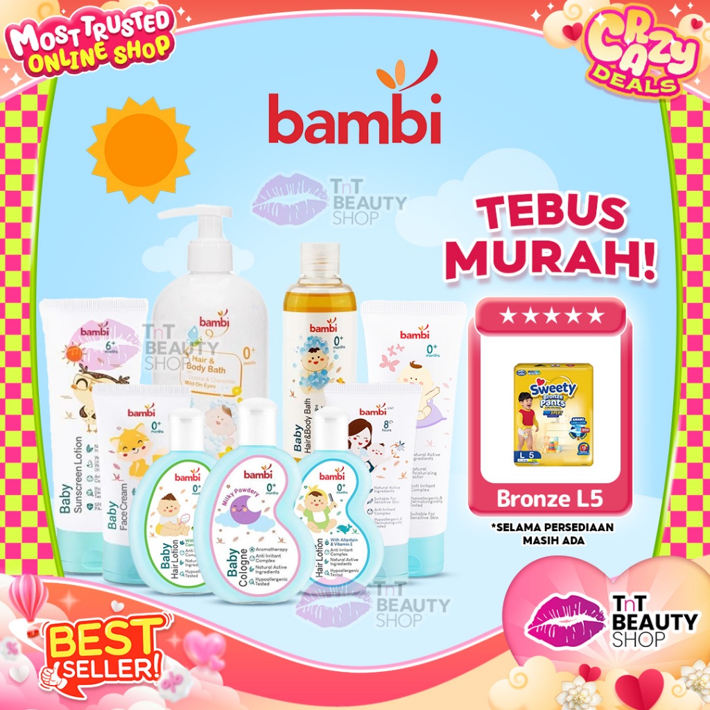 Bambi Baby Care Series Cologne Baby Sunscreen Baby Lotion Baby Hair Lotion Bambi | TnT Beauty Shop