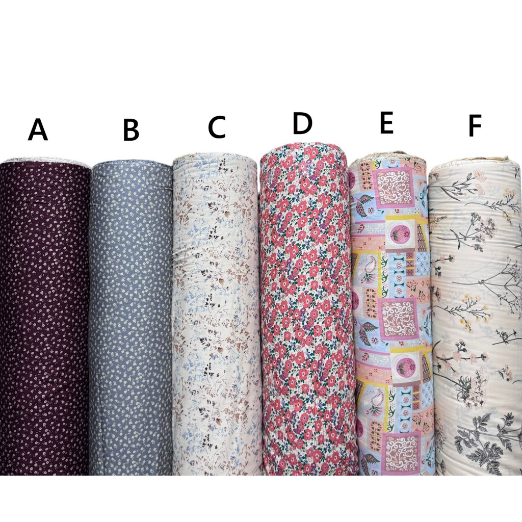 Bahan kain katun rayon viscose premium motif bunga kecil hitam abu best seller viral