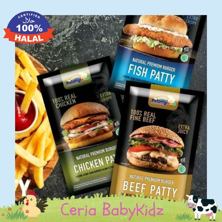 Pelangi Anak Frozen Burger Beef Patty Homemade Premium Halal Non MSG