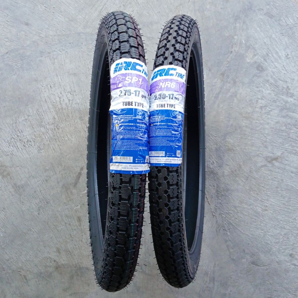 BAN LUAR MOTOR BEBEK  DEPAN BELAKANG 250-17 NR6  ||  275-17 SP1 RING 17 IRC ORIGINAL