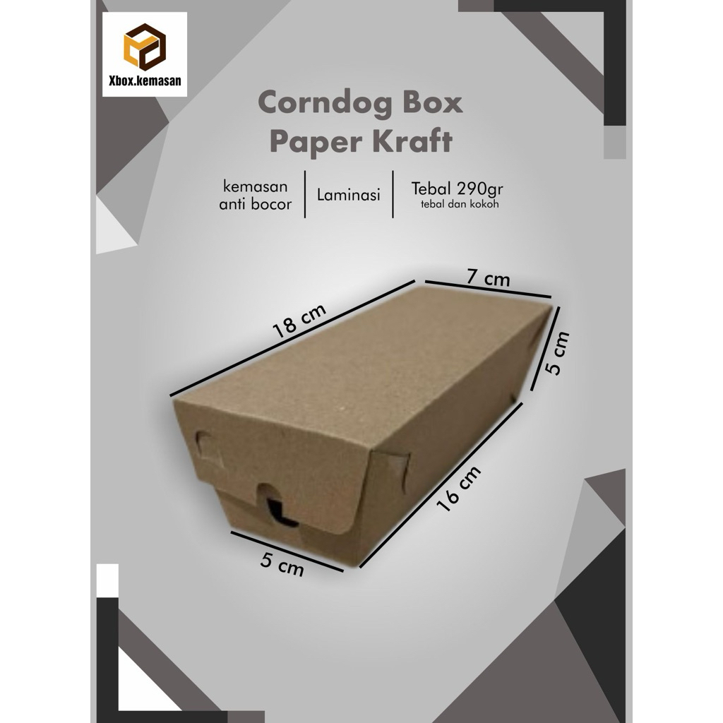 corndog box | papper kraft snack | box corndog | xbox_bdg