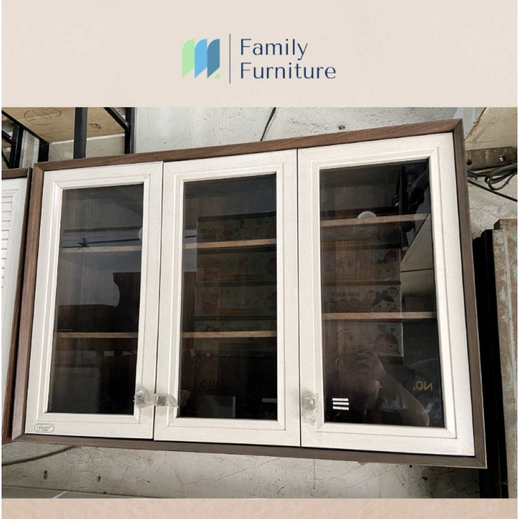 Lemari Dapur Gantung 3 Pintu Kaca & 2 Pintu Tutup & Lemari Sudut Atas