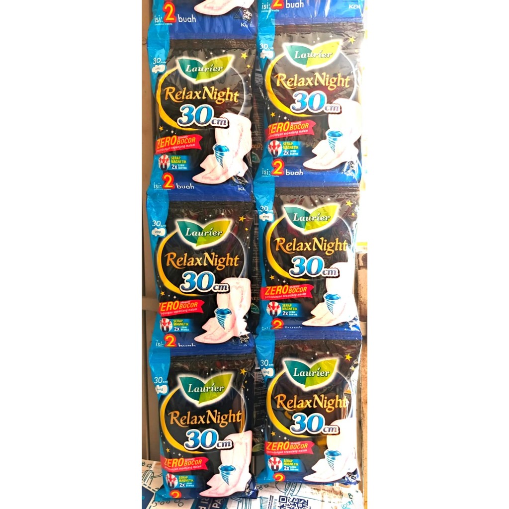 Laurier Relax Night Sachet 30cm 10 Sachet (isi 2) - Renceng