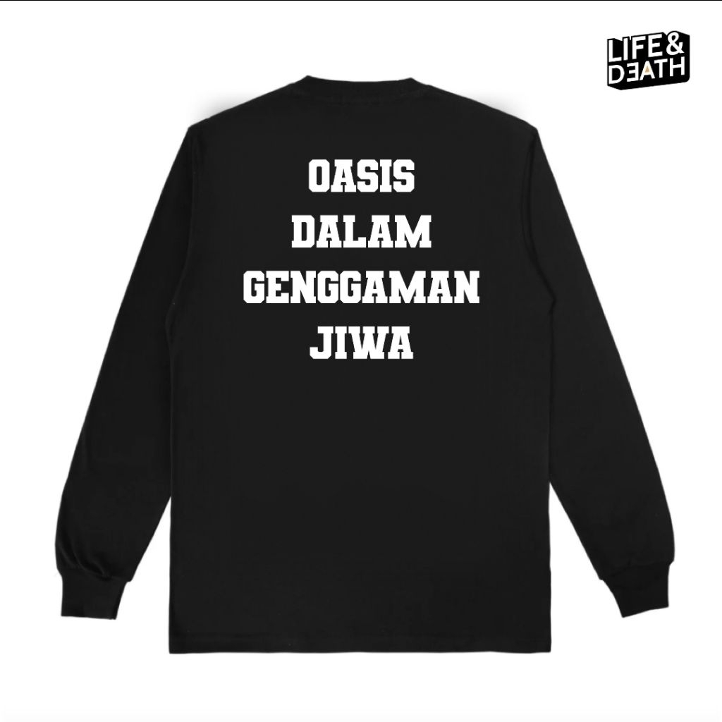 OASIS TSHIRT Kaos Lengan Panjang 24s Cotton Combed Oasis Wonderwall Katun Desain Gaya Distinctive