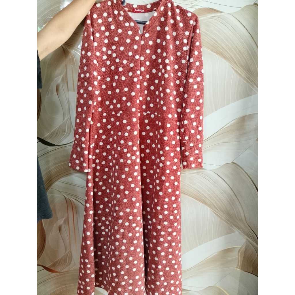 Baju Gamis Wanita Motif Polkadot