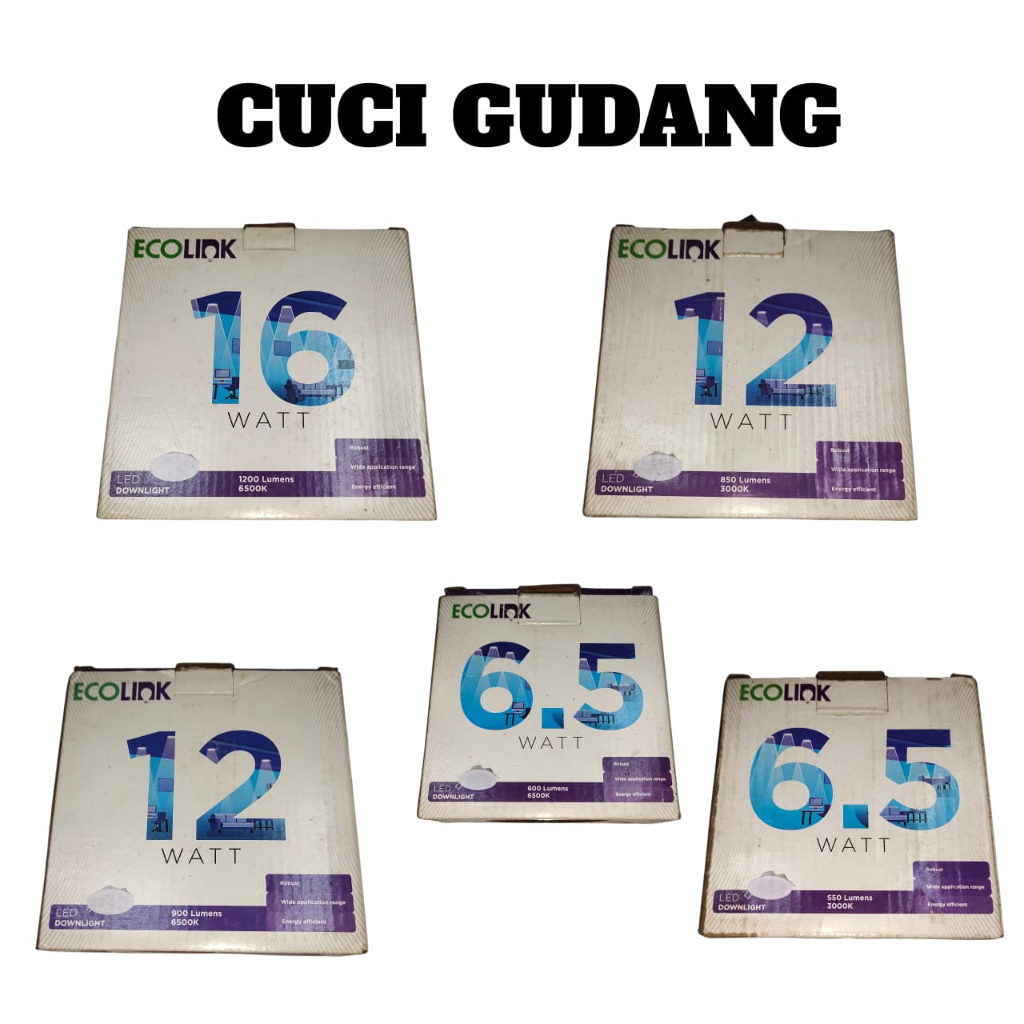 LED BLUB LAMPU DOWNLIGHT MERK ECOLINK 12WATT cahaya putih