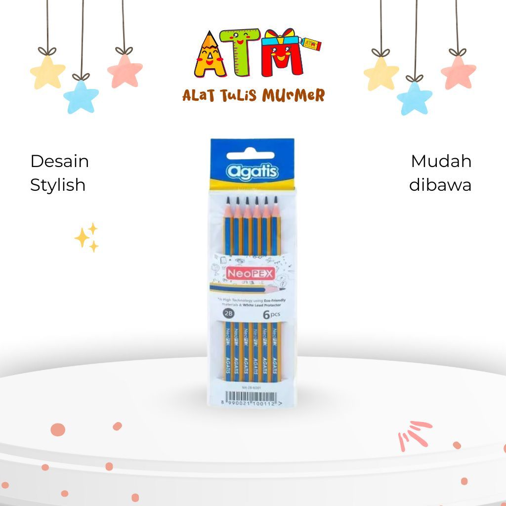 PENCIL/GRAPHITE PENCIL/AGATIS NEOPEX HEXAGONAL GRAPHITE  PENCIL 2B SET 6 111GNH-2B-6O01