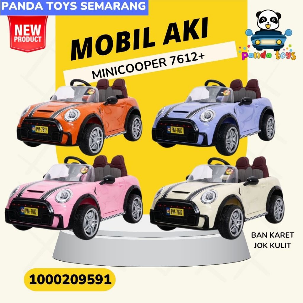 Mobil Aki Mini Cooper Pacific PM-7612+ Ban Karet MOBIL AKI ANAK PANDA TOYS SEMARANG