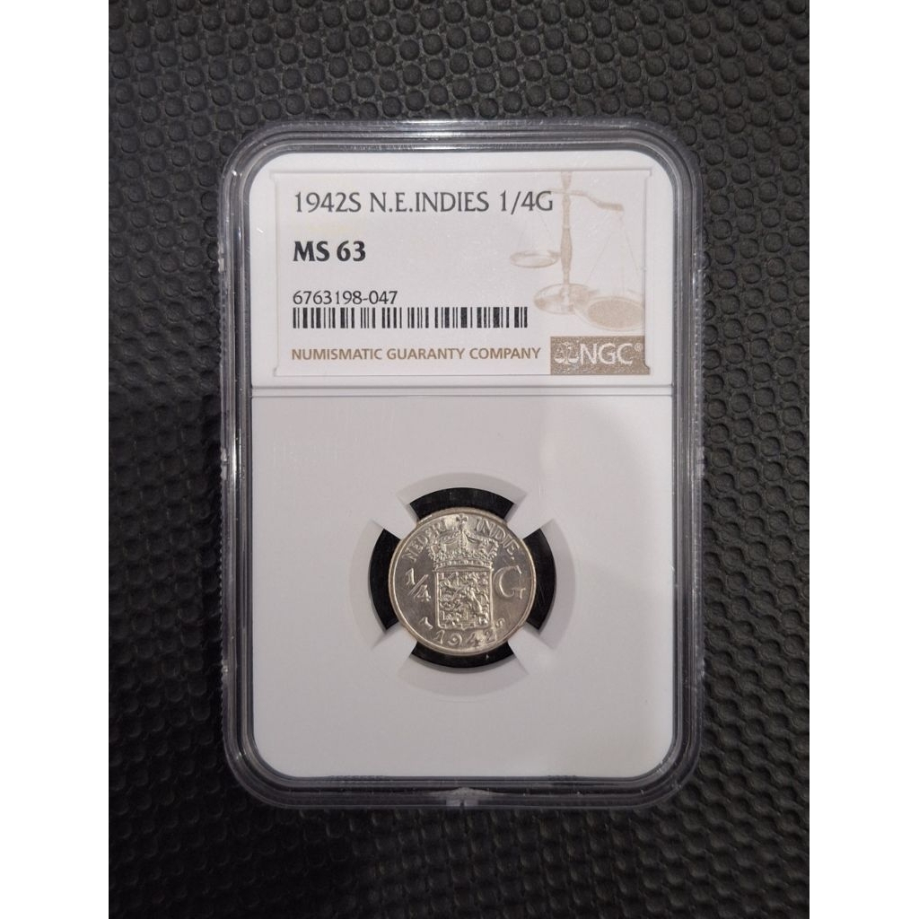 Koin 1/4 Gulden NGC MS63