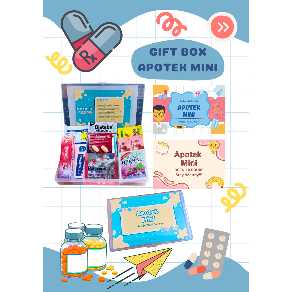 APOTEK MINI/PAKET OBAT-OBATAN LENGKAP/GIFT BOX APOTEK MINI/KOTAK OBAT/JOMPO KIT